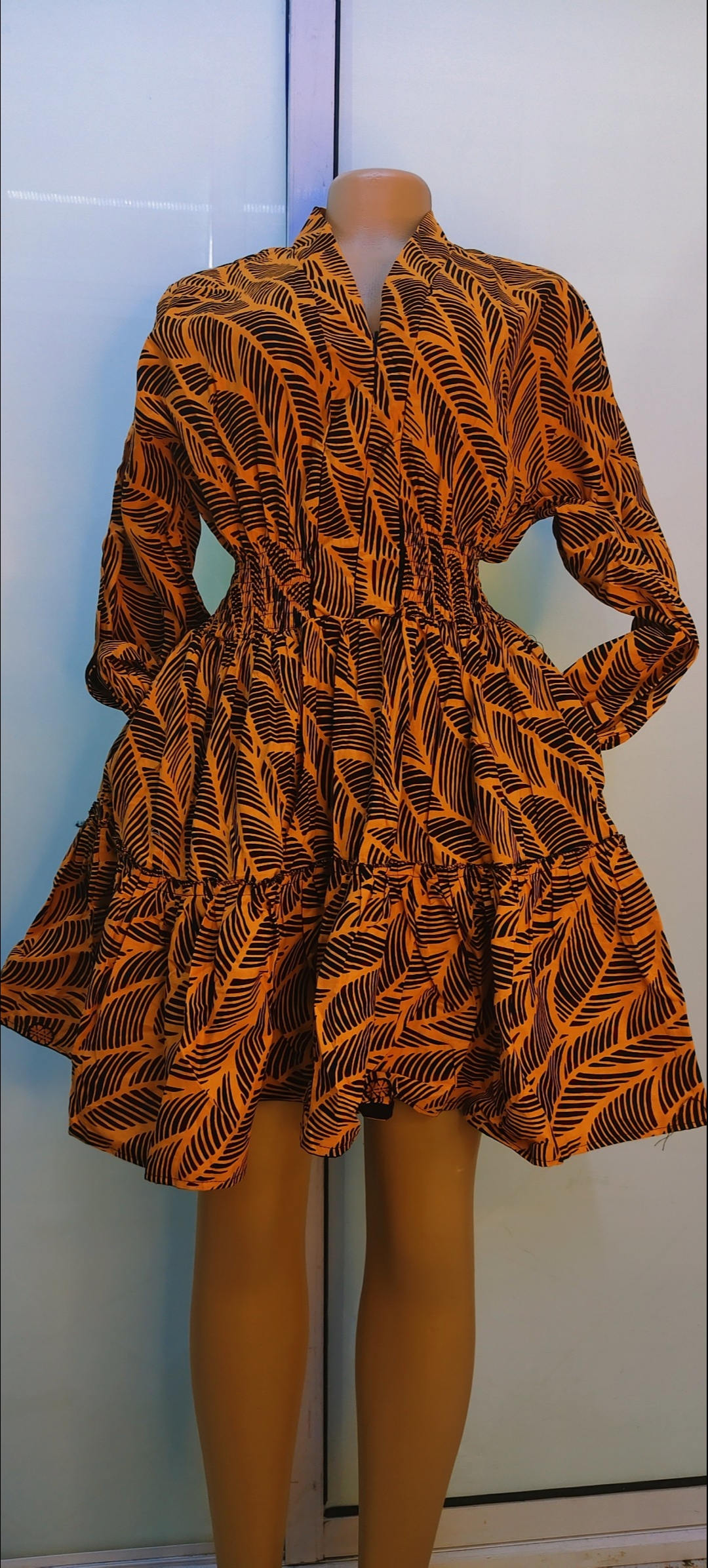 African skater short dress