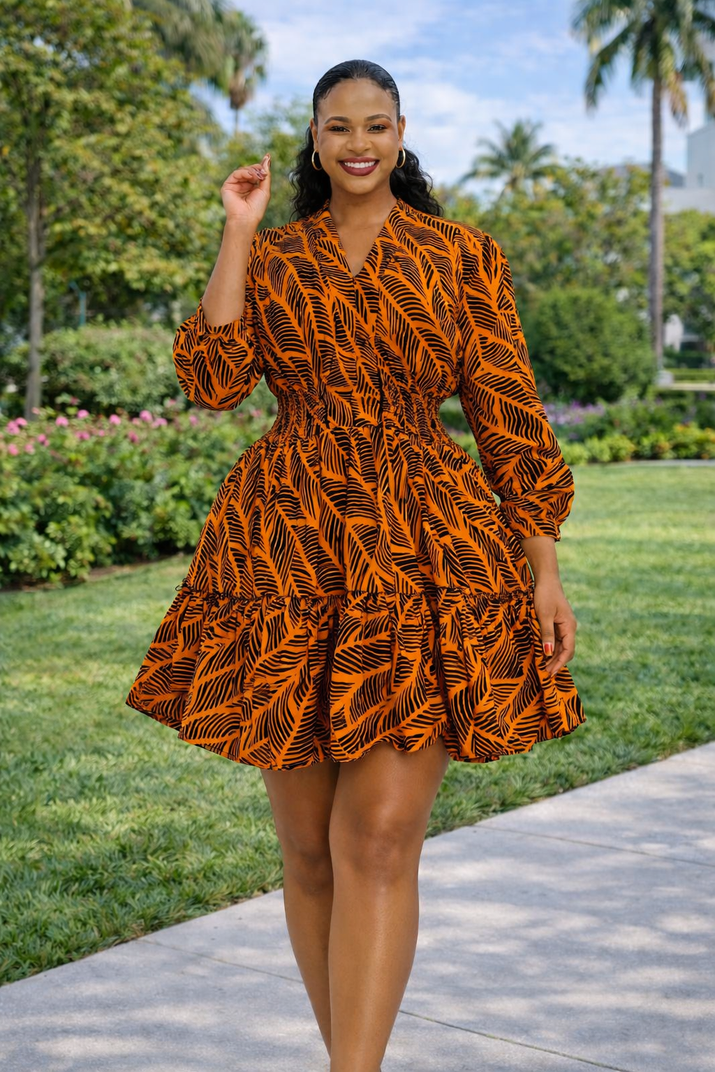 Long sleeve ankara short