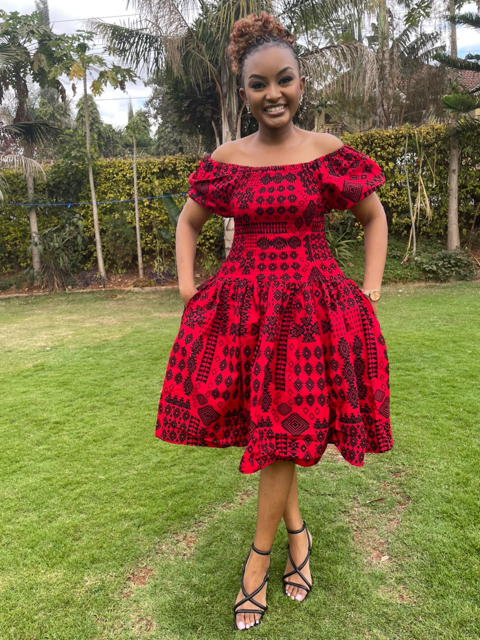 Ankara skater short baloon dress